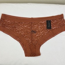 NWT Fredericks of Hollywood Demi Leopard Mesh Hipster Panty Bombay Brown 1X