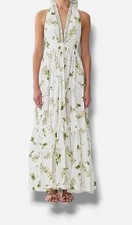 Camilla Women's White Botanical Floral Utopia Printed Cotton Maxi Dress Size M