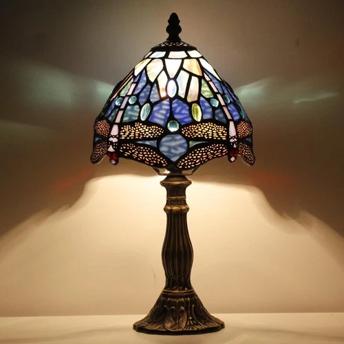 Small Tiffany Lamp Stained Glass Desk Lamp Vintage Tiffany Bedside Table Lamp...