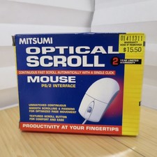 NOS Vintage Mitsumi PS2 Optical Mouse ECM-S6102 2-Button with Scroll Wheel