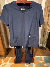 Carhartt Scrub Set Women L Top LP Pants Elastic Force Cross-Flex Pockets