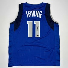 Facsimile Autographed Kyrie Irving Dallas Blue Auto Jersey Size Men's XL