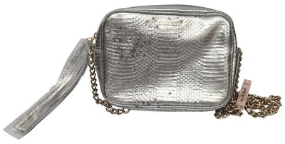 Victoria Secret Damen-Handtasche silberfarben Crossbody Schulterriemen 16 x 23 cm