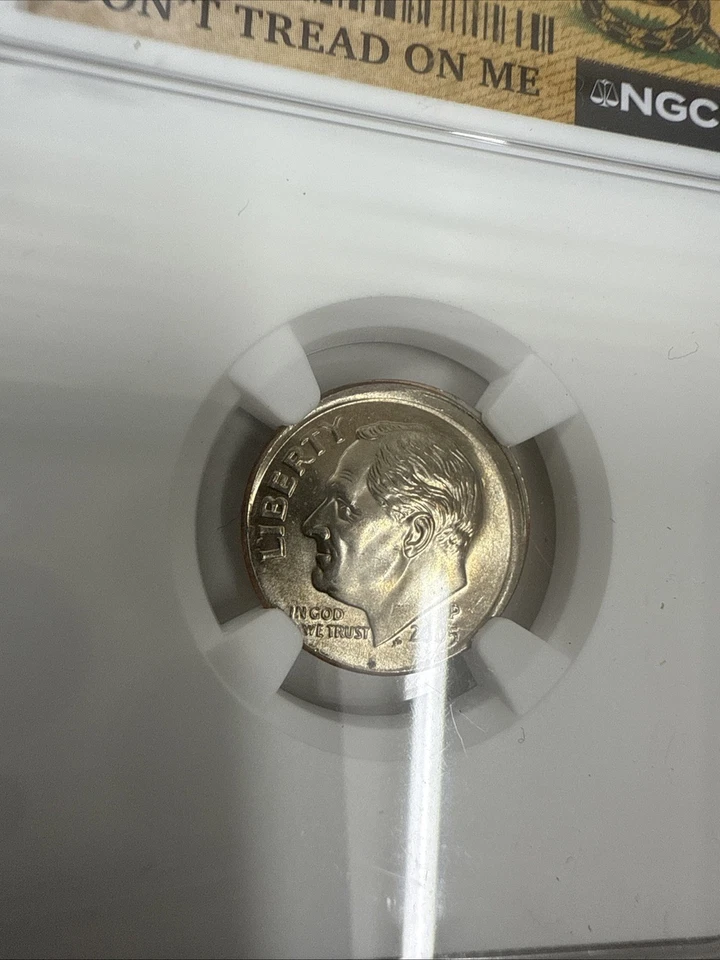 2005-P Broadstruck Mint Error Uncirculated Roosevelt Dime NGC "NE Error Coll." - Image 2 of 4