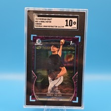 Noble Meyer 2023 Bowman Draft 1st Fuchsia Lunar Refractor #161/199 #BDC-6 GEM 