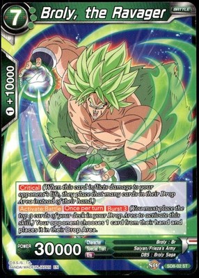 BROLY, THE RAVAGER SD8-02 Starter Rare Destroyer Kings NM