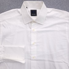 David Donahue Dress Shirt Mens 16 34/35 White Regular Fit French Cuff