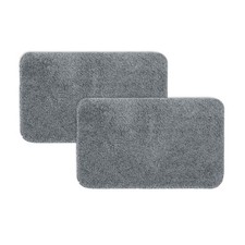 Mainstays Basic 2-Piece Polyester Bath Rug Set, 20" x 32", Grey