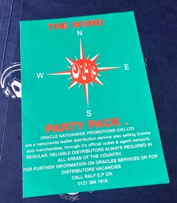 THE WORD PARTY PACK Oracle Network Promotions - Early 90s Rave Flyers