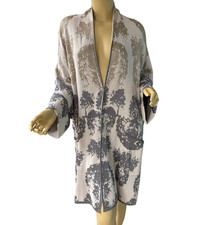 NEW Marla Wynne Kimono Jacquard S Drama Cardigan Topper QVC