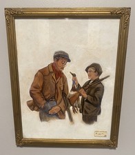Hunting Scene Watercolor - Father/Son Shotguns - Saturday Evening Post