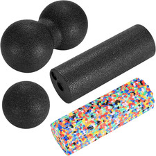4 Pcs Massage Ball Set, Small Muscle Massage Foam Roller Set, Double Peanut Ball