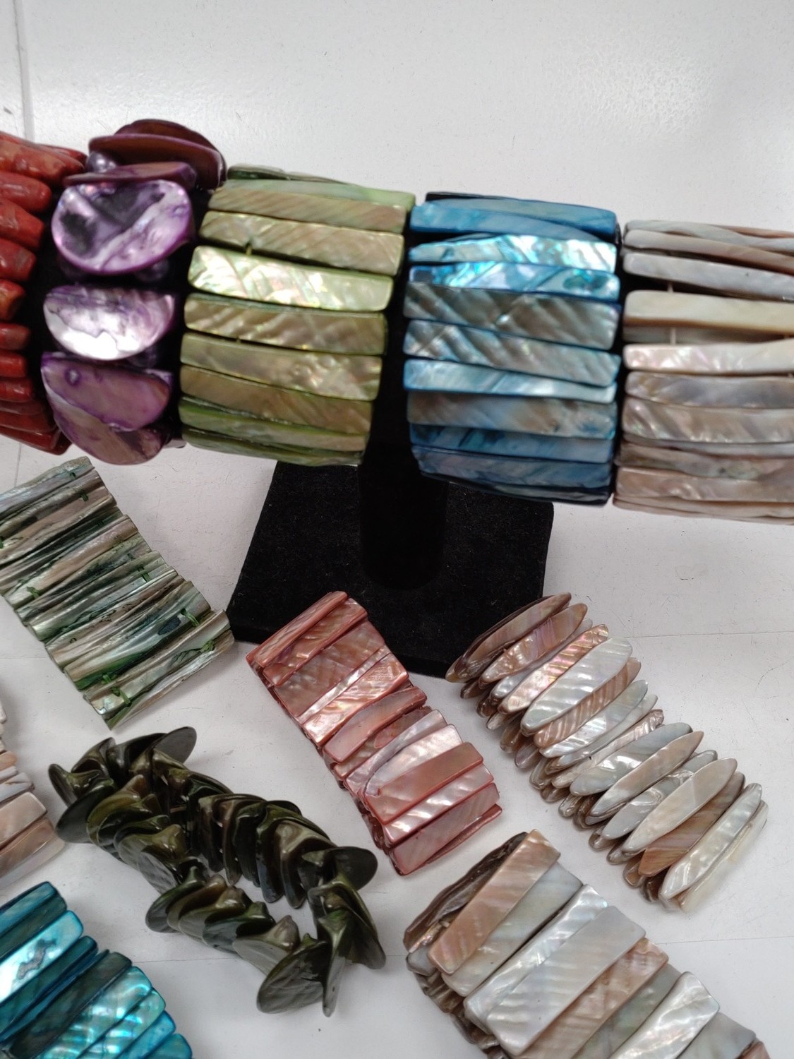 Large Bundle Shell Stretch Bracelets Job Lot 36 B… - image 3