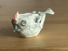A/F Rosemary Wren Oxshott Collection Studio Pottery  Bird Green Glaze
