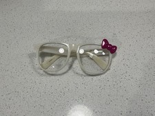 Occhiali Hello Kitty montatura bianca lenti trasparenti gattino rosa fiocco