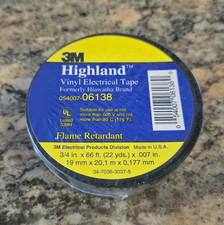 3M Highland Vinyl Electrical Tape 3/4" x 66ft  22yd  Flame Retardant FREE SHIP