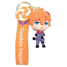 New Childe GENSHIN IMPACT 2 inch 3-D Vinyl Figure Keychain 3D Figurine Key Chain