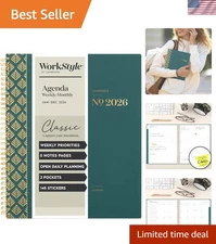 Refined WorkStyle Classic Planner 2026, Transformative Teal, with Monthly Tabs