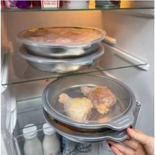 Stainless Steel Airtight Food Container with Lid 26 x 23 x 4 cm Microwave Safe