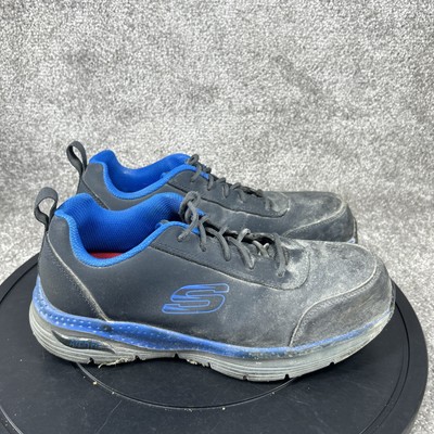 Skechers Shoes Mens Size 8 Beau Arch Fit Steel Toe Work Navy Blue Slip Resistant