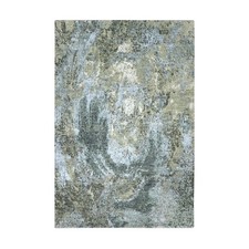 4'x6' Light Blue Abstract Design Pure Wool Hand Knotted Oriental Rug 83323