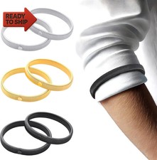 6 Pieces Shirt Sleeve Holders - Stretchy Metal Armbands, Anti-Slip Sleeve Garter