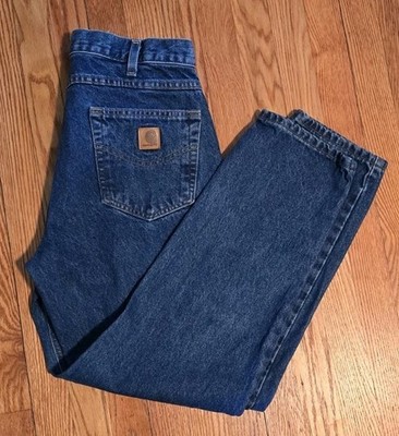 Carhartt Mens Relaxed Fit Straight Leg Jeans Medium Wash Blue Denim 33x30
