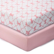 Muslin Crib Sheets 2 Pack Soft and Breathable 100 Cotton Crib Fitted Sheets ...