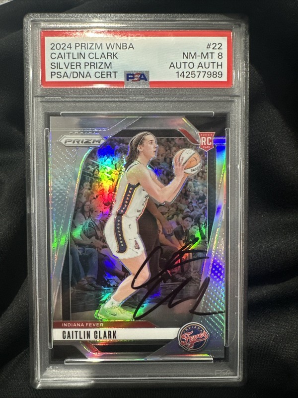 🚀 2024 Panini Caitlin Clark Silver Prizm #22 Auto True Rookie!🚀Beautiful Auto!