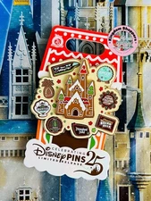 2025 Disney Parks Christmas Gingerbread Logo Contemporary Epcot Boardwalk LR Pin