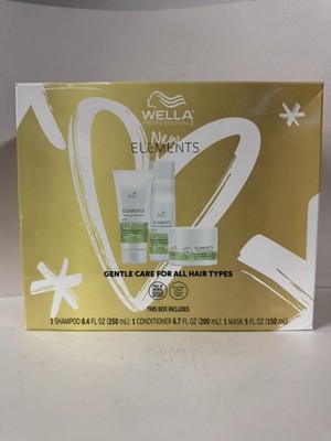 WELLA Elements Gentle Care 3pc Set 8.4 oz Shampoo + 6.7oz Conditioner + 5oz Mask