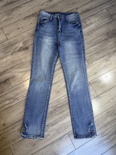 Women s Blue Skinny Jeans Size S Stretch Denim Ankle Zip Pants
