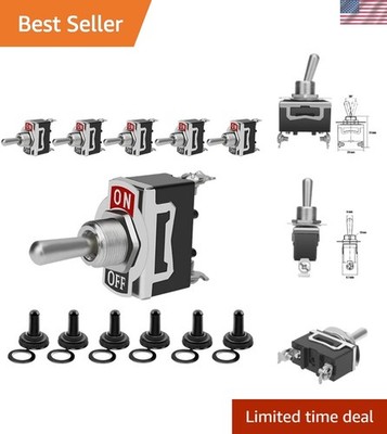Toggle Switch 12V, Heavy Duty 120V SPST ON Off Rocker Switch, 2 Pin SPDT Mari...