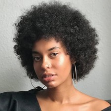 Afro Wigs for Black Women Machine Made Wig Human Hair Pixie Cut Glueless Wig