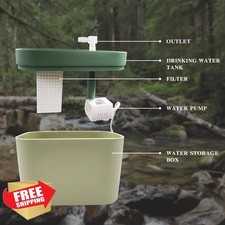 Reptile Water Bowl Filtered Fountain Bearded Dragon Tank Accessory