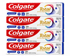 Colgate Total Whitening Toothpaste Gel Pack of 4 5.1 oz for Stronger Teeth