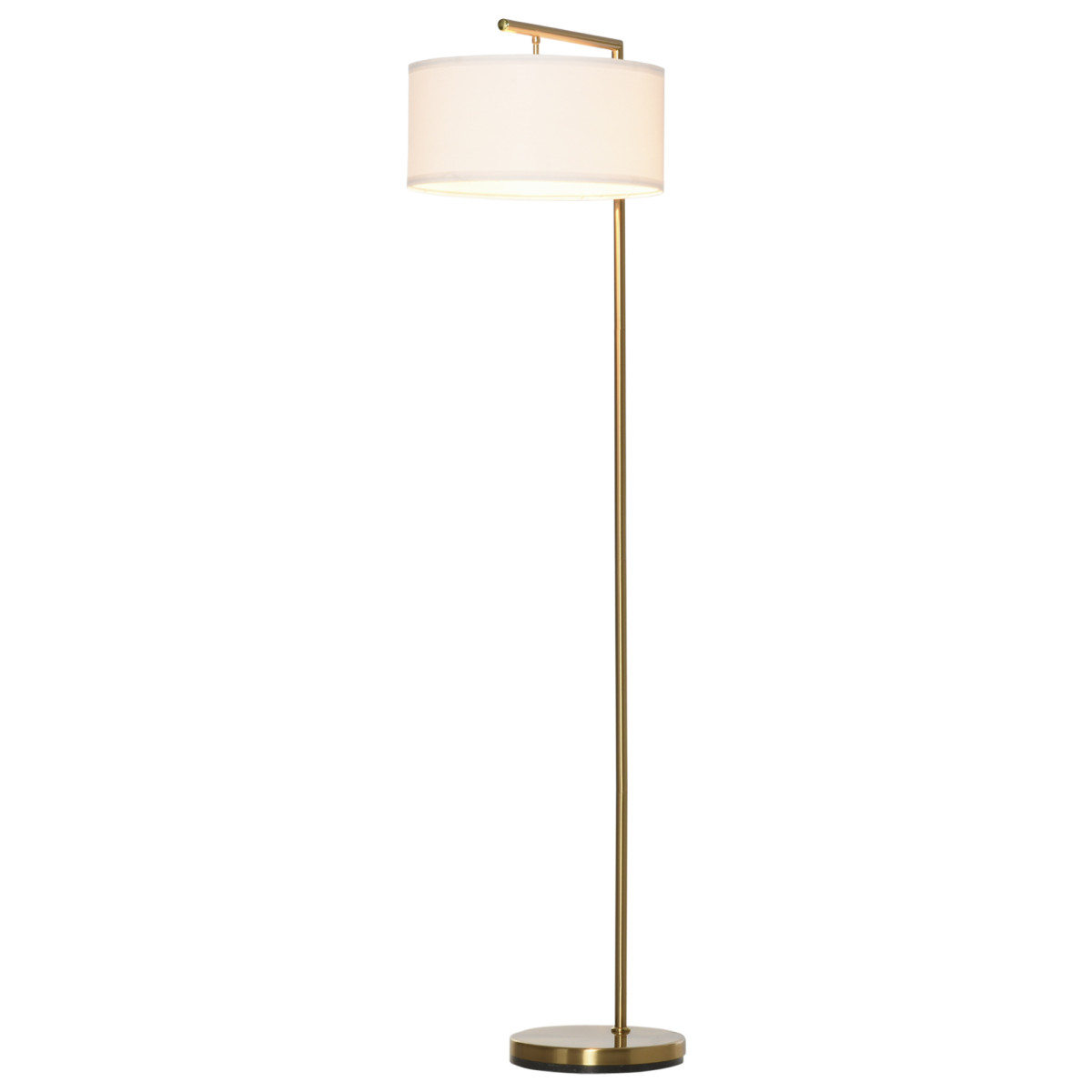 Homcom Unisex White Modern Floor Lamp Tall Pole Light With Linen Shade E27 Holder In - Image 2