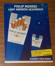 Seltene Werbung PHILIP MORRIS Light American - Der erfolgreiche Geschmack 1984
