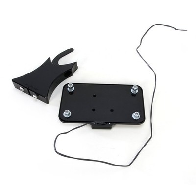 Accutronix Black Horizontal Side Mount License Plate Kit - LPF121HV-B
