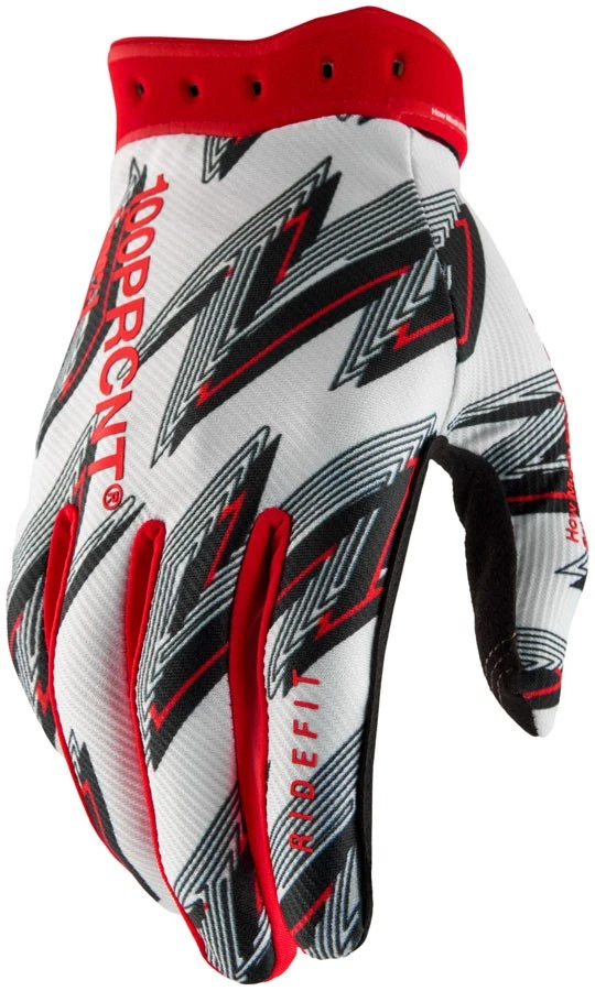 100% Ridefit Gloves Full Finger Cycling Gloves 2X-Large Red, Breathable,
