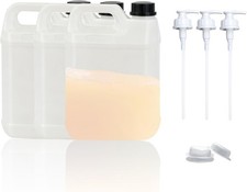 3 Pcs 1 Gallon Plastic water Jug with pump head Kitchen storage container for co