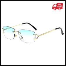 New Small Narrow Rimless Sunglasses Fashion Frameless Rectangle Tinted Lens.