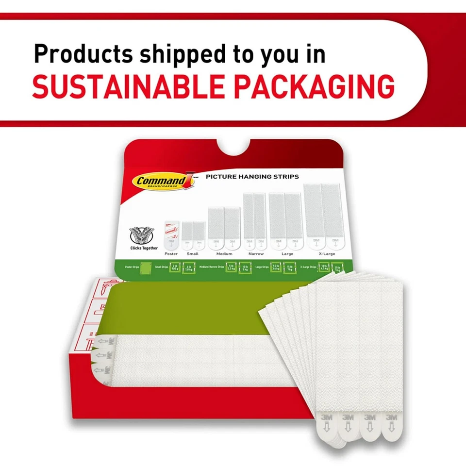 Tiras para colgar cuadros Command estrechos, blancas sin daños  Foto 3 de 4