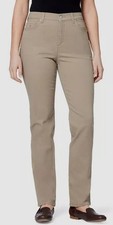 Gloria Vanderbilt Women's Beige Amanda Twill Straight-Leg Jeans Pants Size: 8L