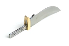 Trailing Point Knife Blank for DIY 8" OA Stainless Steel Blade & Brass Guard