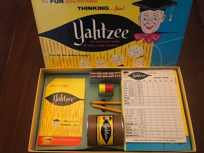 Vintage 1956 Yahtzee Game in Box Yahtzee E.S Lowe Co. Board Game Original 