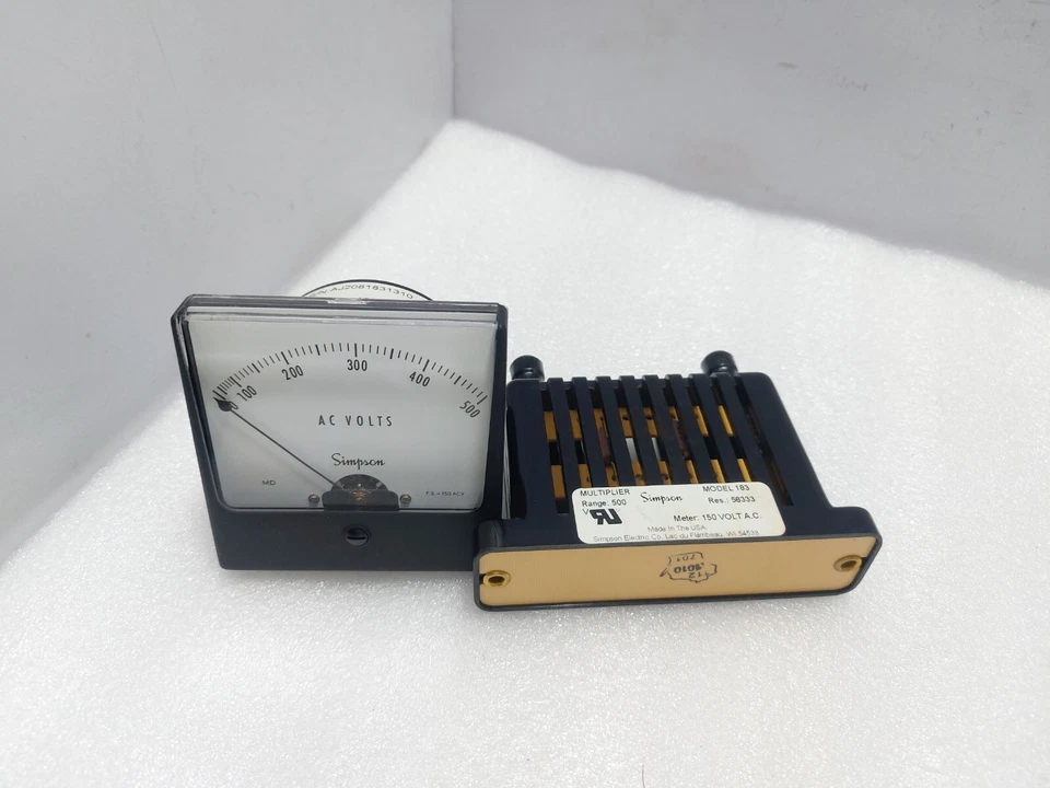 Simpson EZ261-005-01 Volt Meter Panel 0-500VAC Meter with 183 Multiplier - Image 3 of 4