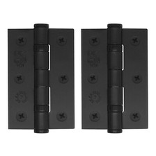 BLACK Internal Door Hinge PAIR 3 inch 75mm Ball Race WITH SCREWS