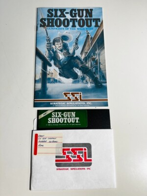 Six Gun Shootout Atari 48k 400/800 5 1/4'' FLOPPY DISK GAME Rare Vintage Gaming