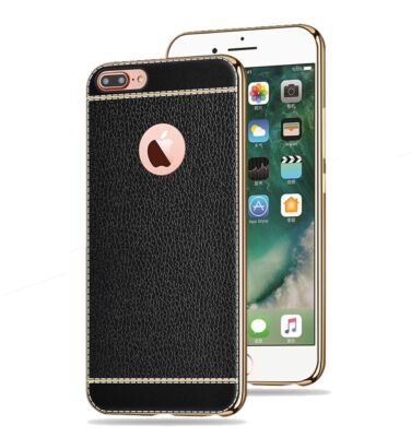 Apple iPhone 8 Plus Handy Hülle Schutz Case Chrom Back Cover Ultra Slim Schwarz